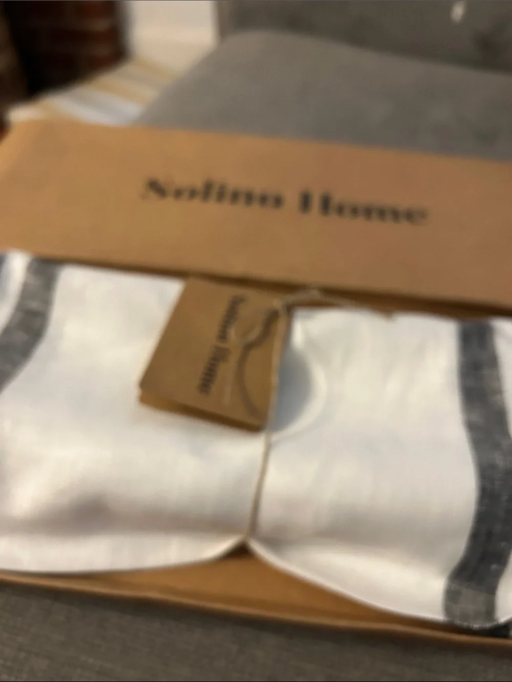 Solino Home Black French  Striped Table Runner 120 Inches Long - 14 x 120